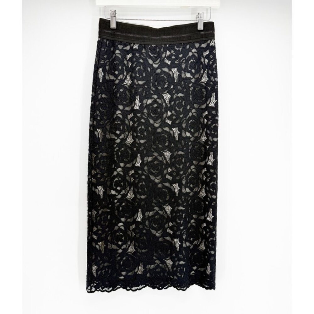 Le Superbe Liza Garden Rose Lace Midi Skirt S NEW - Picture 2 of 7